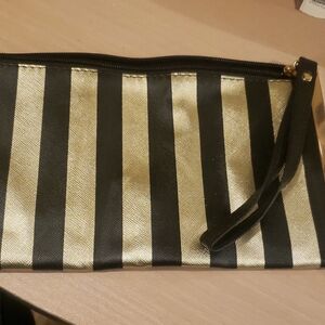 Black and Gold Striped Clutch